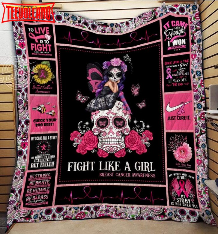 Breast Cancer Sugar Skulls Cc All Over Print 3D Quilt Blanket