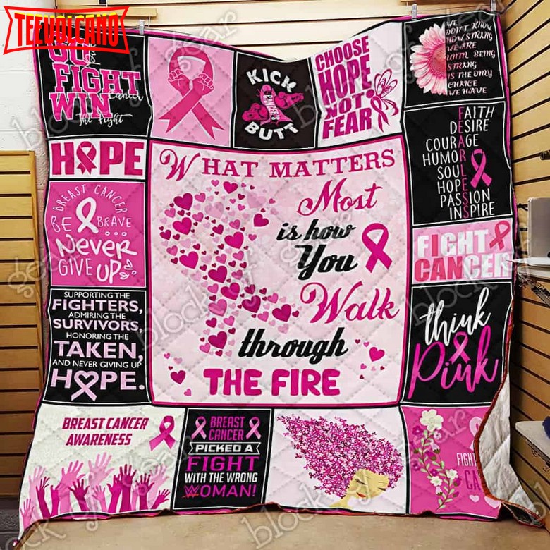 Breast Cancer Warrior 3D Quilt Blanket