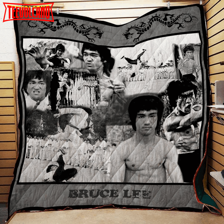 Bruce Lee Black And White Customize Quilt Blanket