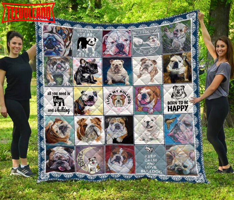 Bull Dog 3D Customized Quilt Blanket