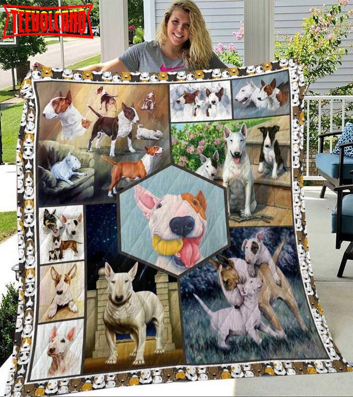 Bull Terrierbull Terrier 3D  Quilt Blanket