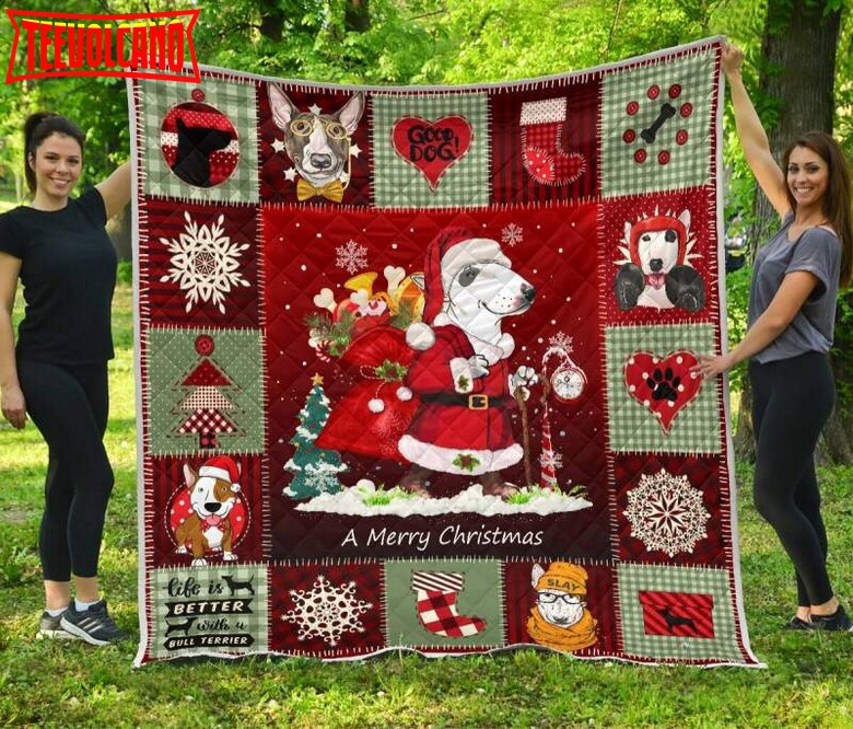 Bull Terrierxmas Socks 3D Quilt Blanket