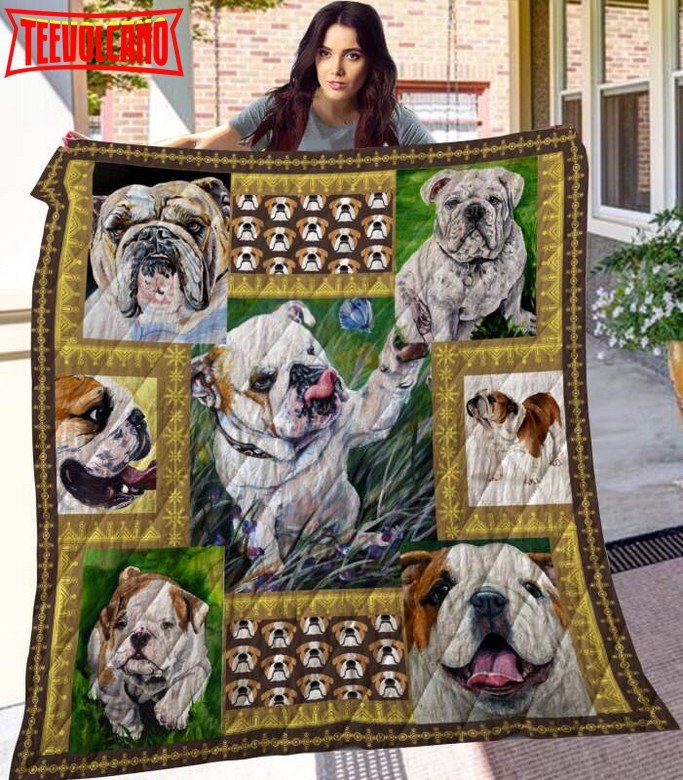 Bulldog 3D Customized Quilt Blanket