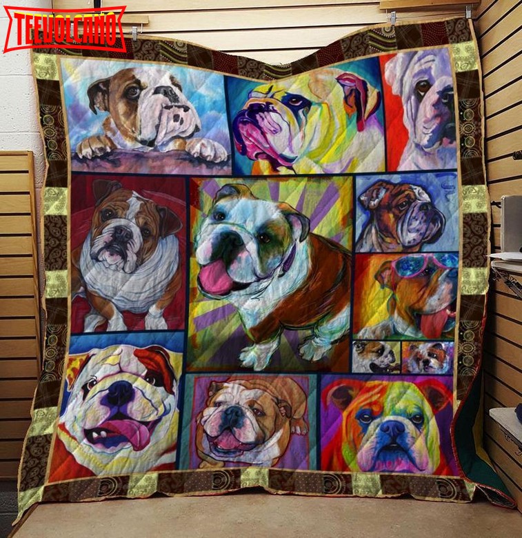 Bulldog Dog Blanket Customize Quilt Blanket