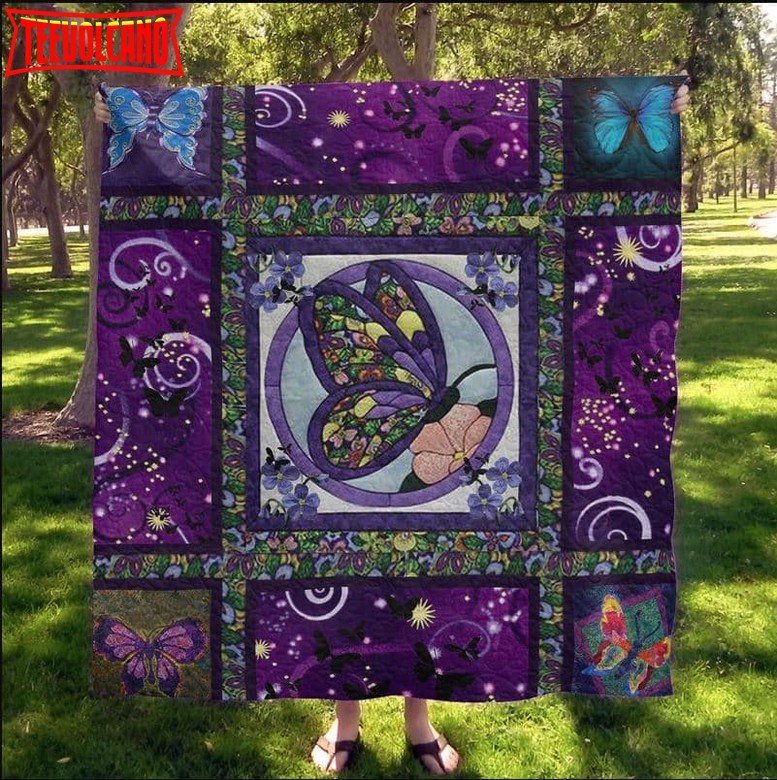 Butterfly And Moonlight 3D Quilt Blanket