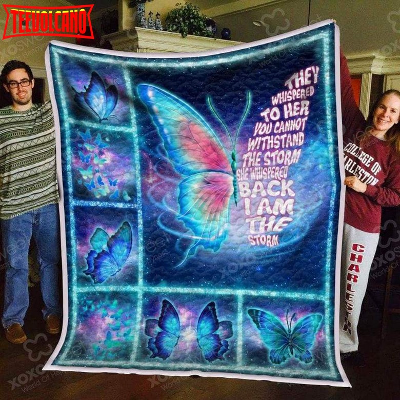 Butterfly Blue Storm 3D Quilt Blanket