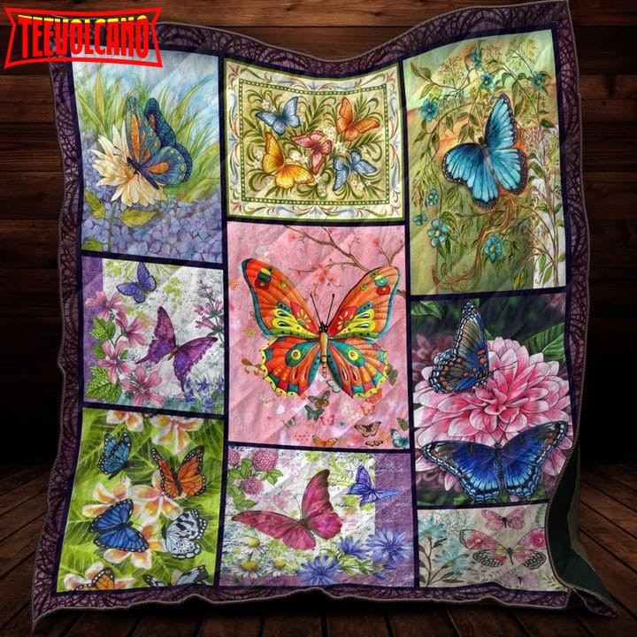 Butterfly Love Time 3D Quilt Blanket