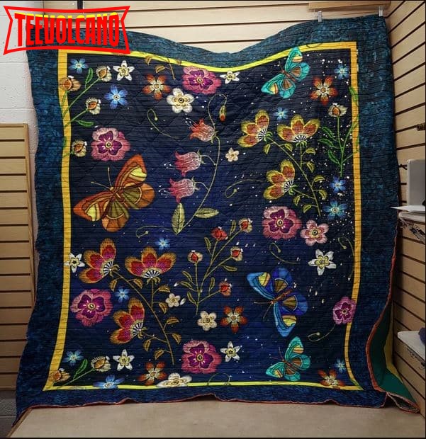 Butterfly Spring Garden 3D Quilt Blanket