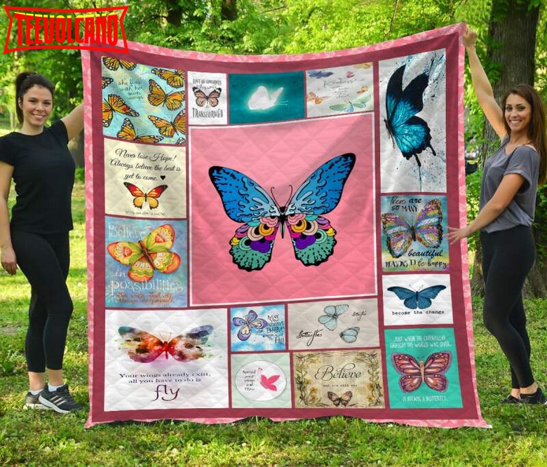 Butterfly There Are So Many Beautiful 3D Quilt Blanket