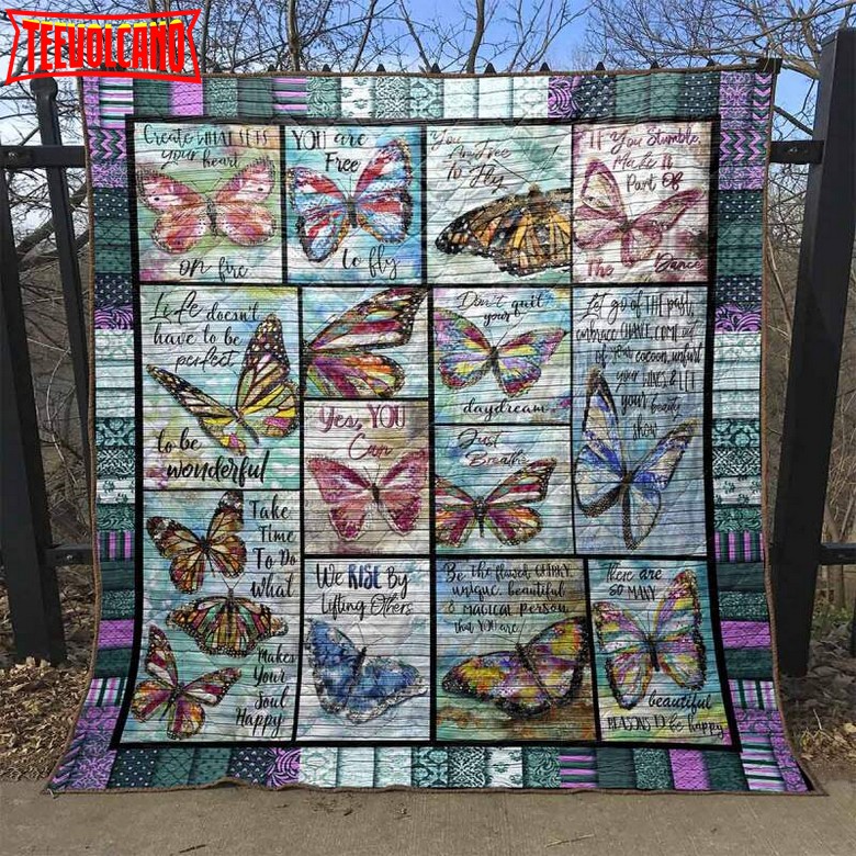 Butterfly You Are Free To Fly Christmas Gift 3D Quilt Blanket