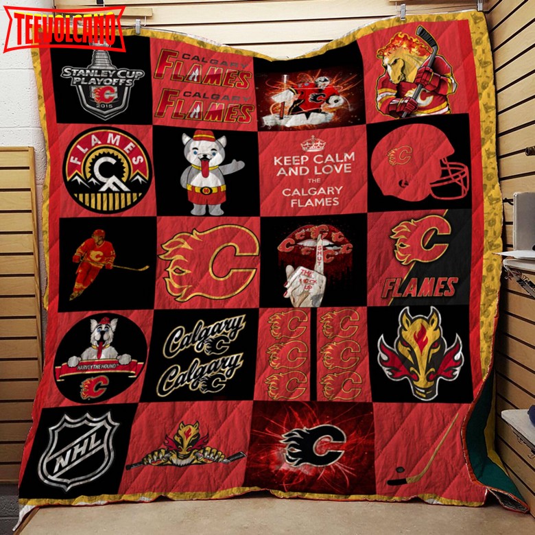 Calgary Flames 3D Customized Quilt Blanket