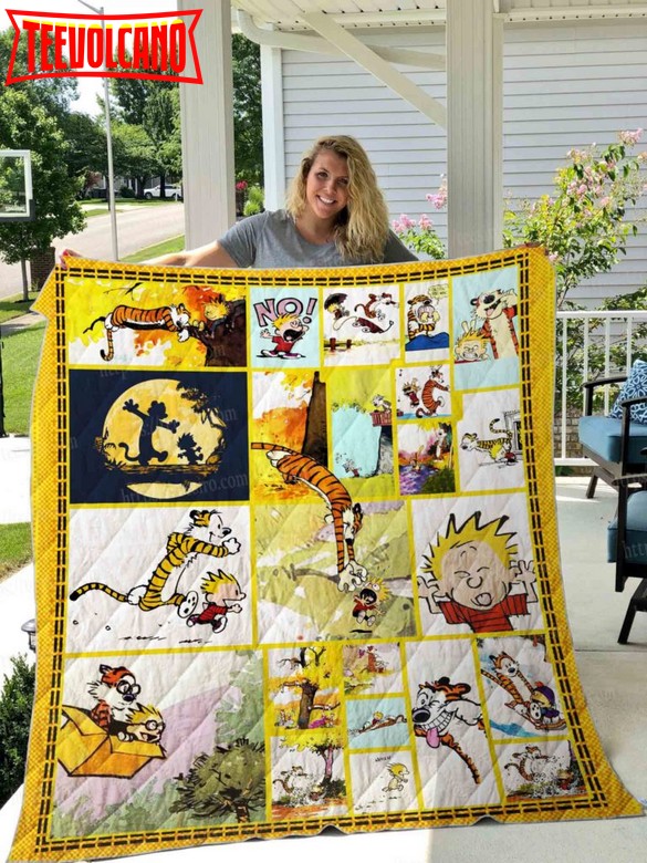 Calvin And Hobbes 3D Quilt Blanket