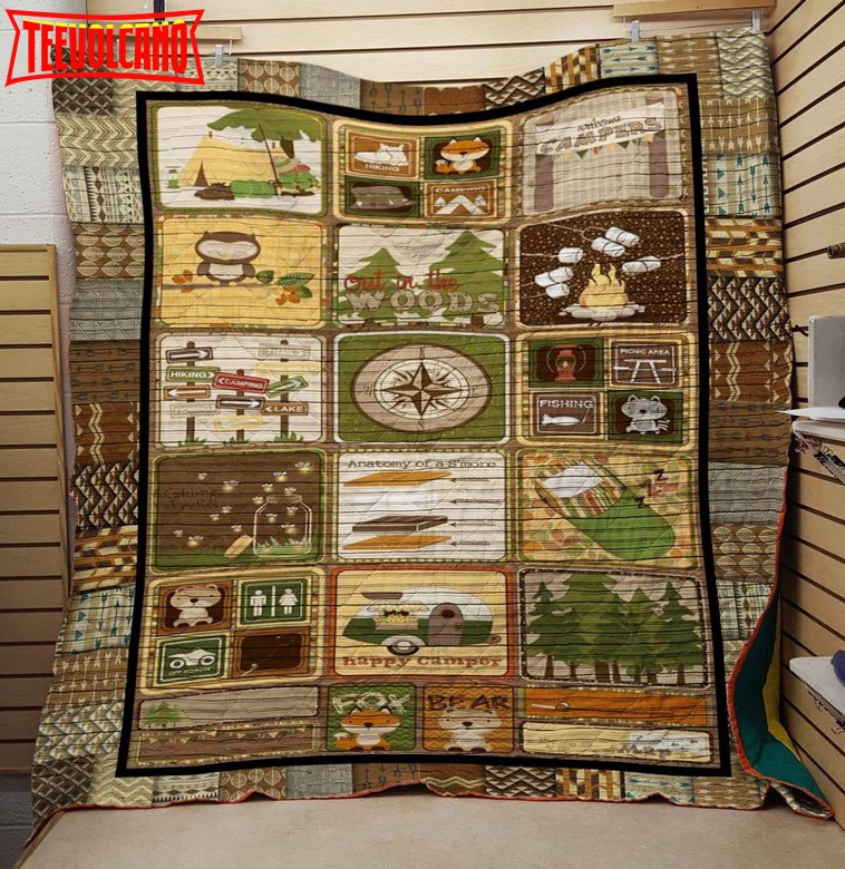 Camping 3D Customized Quilt Blanket