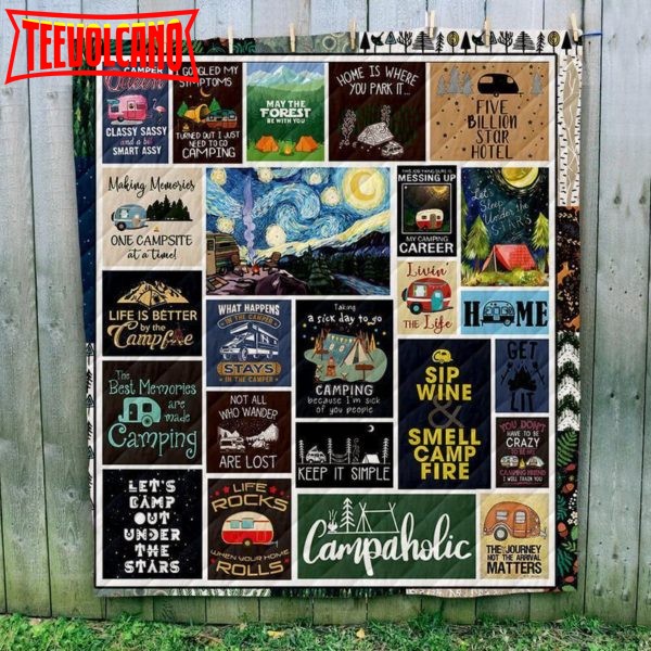 Camping Art 3D Customized Quilt Blanket