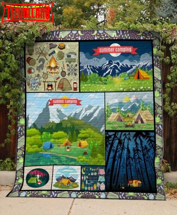 Camping In The Summer 3D Customized Quilt Blanket