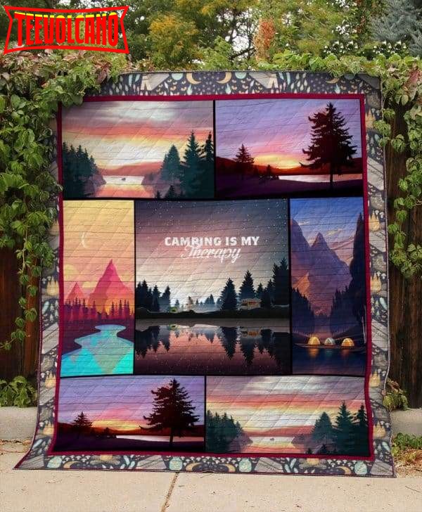 Camping Is My Therapy 3D Customized Quilt Blanket