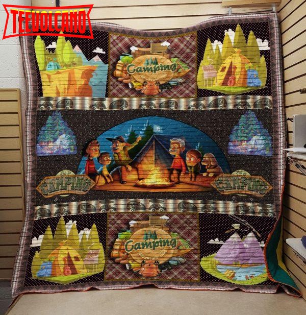 Camping Night 3D Customized Quilt Blanket