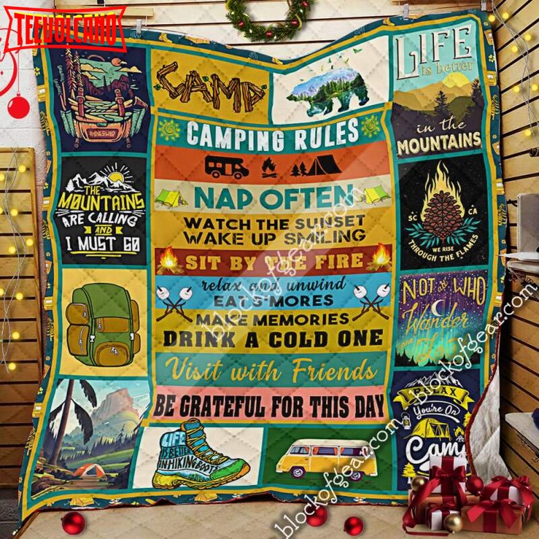 Camping Rules 3D Quilt Blanket