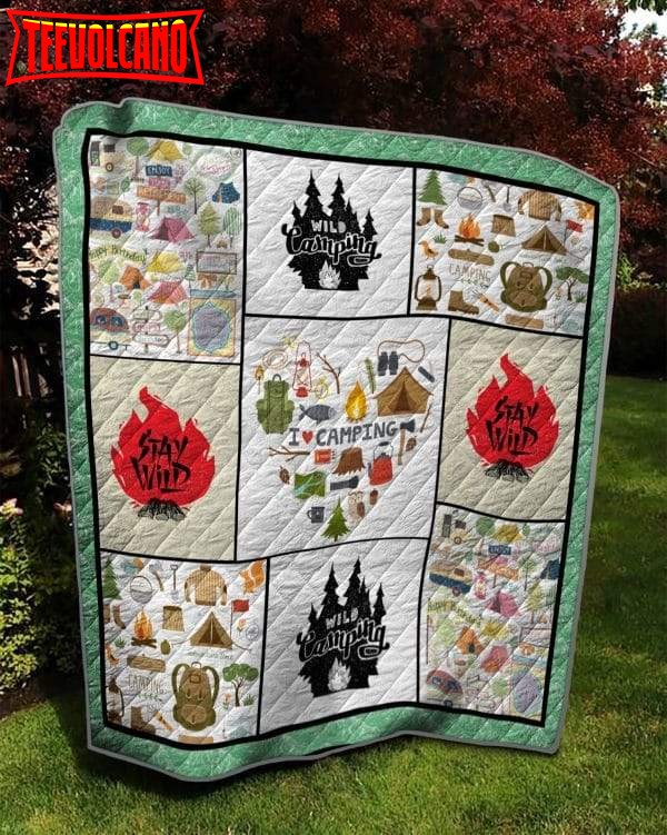 Camping Stay Wild 3D Customized Quilt Blanket