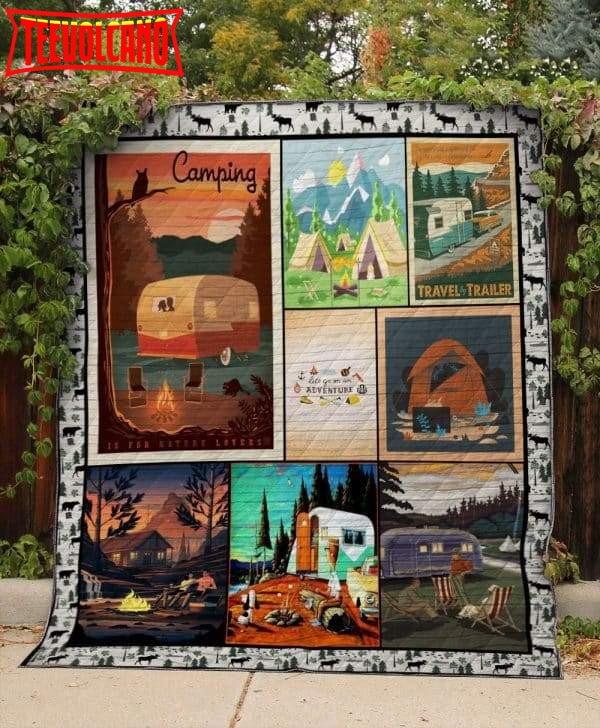 Camping Travel And Trailer 3D Customized Quilt Blanket