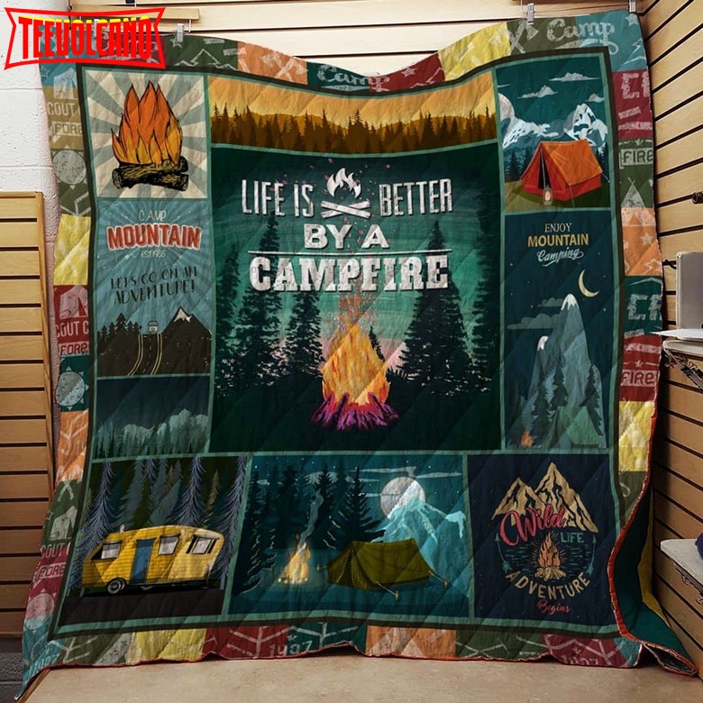 Camping Wild Adventure 3D Quilt Blanket