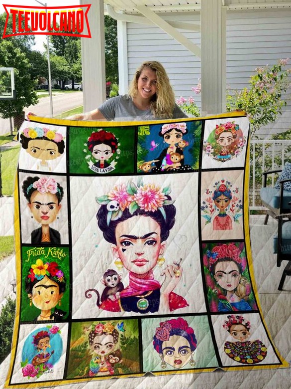 Cartoon Frida Kahlo 3D Quilt Blanket