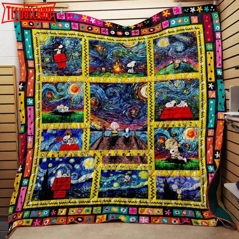 Charlie Brown And Snoopy Woodstock Art 3D Quilt Blanket