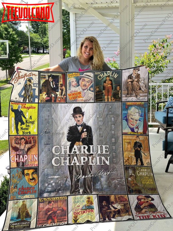 Charlie Chaplin 3D Customized Quilt Blanket