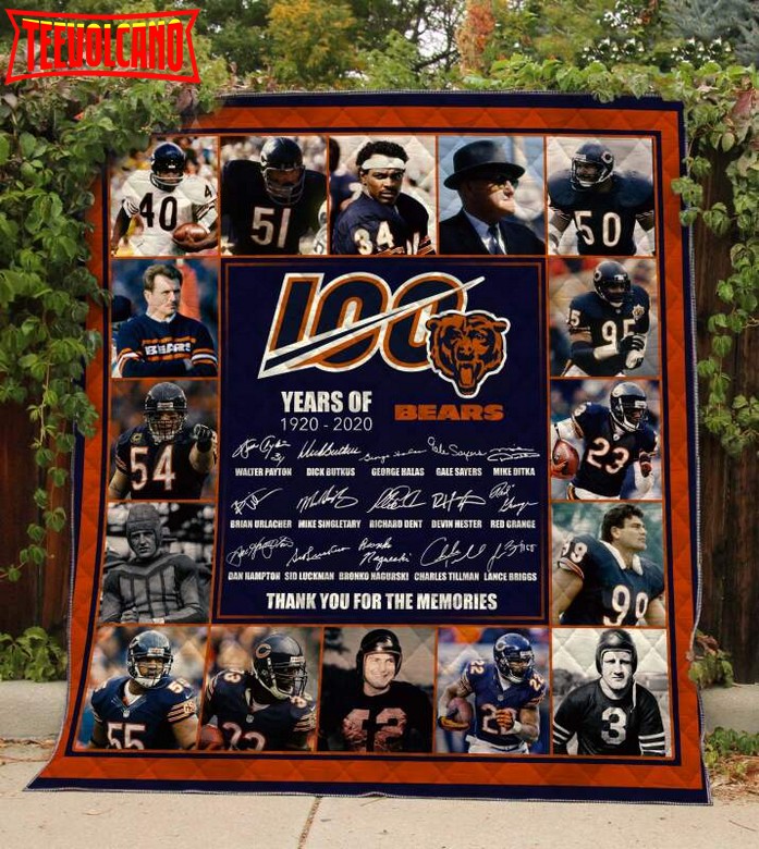 Chicago Bears 1 Years Anniversary 3D Customized Quilt Blanket