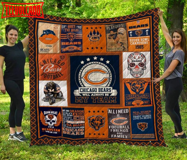 Chicago Bears 3D Customized Quilt Blanket