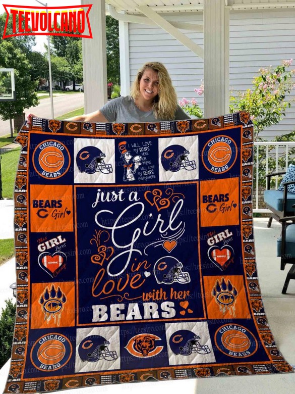 Chicago Bears Girl 3D Quilt Blanket