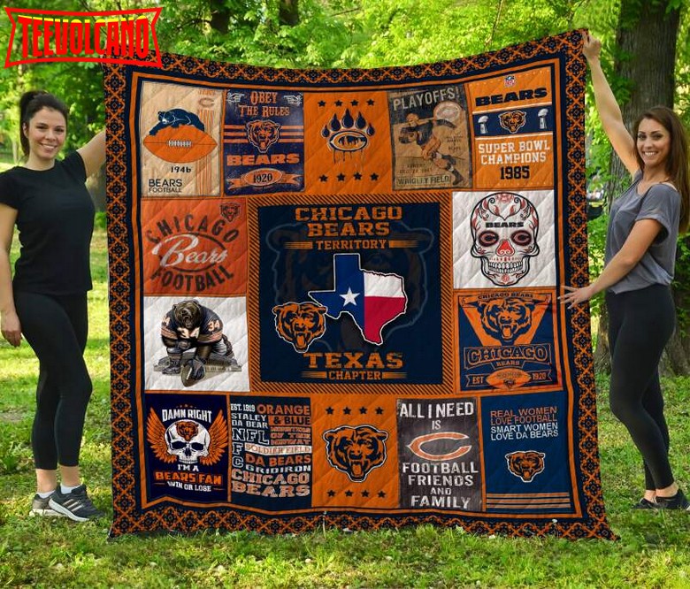 Chicago Bears Texas 3D Customized Quilt Blanket