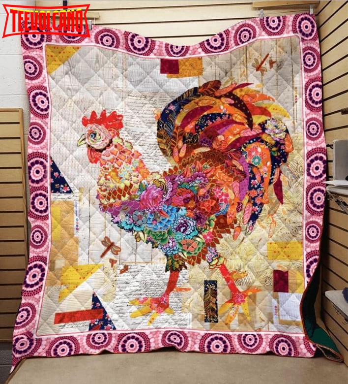 Chicken Flower Chicken 3D Quilt Blanket