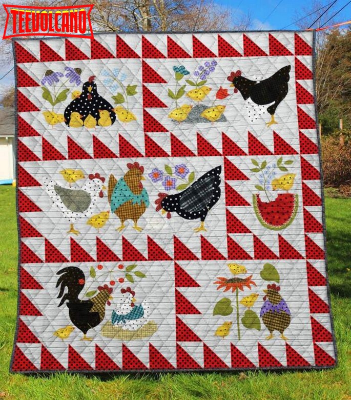 Chicken Personalized Customized Quilt Blanket