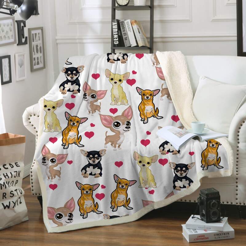 Chihuahua Pattern All Over Print 3D Quilt Blanket