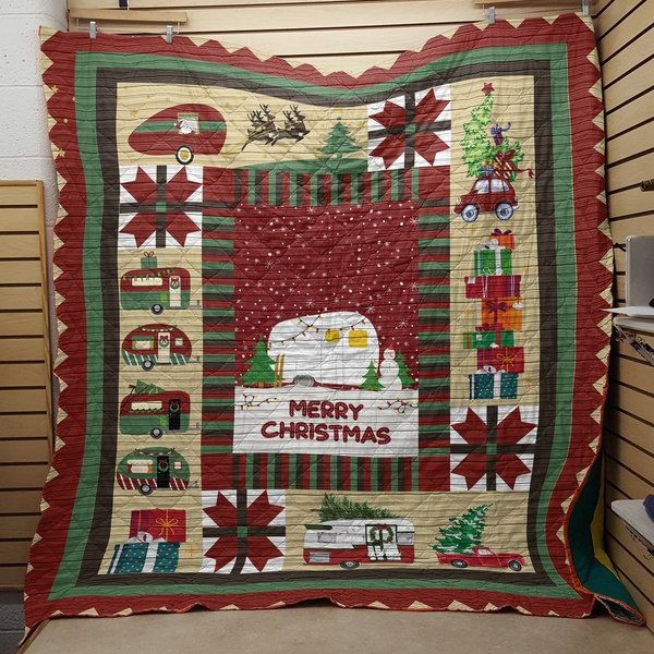 Christmas Camper Fabric 3D Customized Quilt Blanket