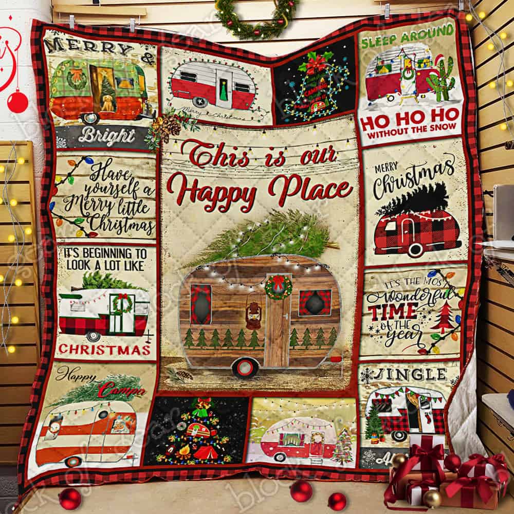 Christmas Vintage Camper 3D Quilt Blanket