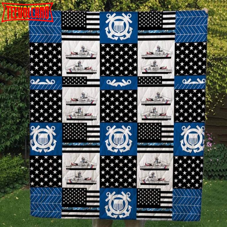 Coast Guard Custom Patriotic Handmade 3D Customized Quilt Blanket