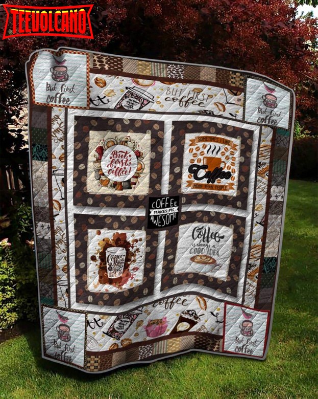 Coffee Make Mewe Some 3D Customized Quilt Blanket