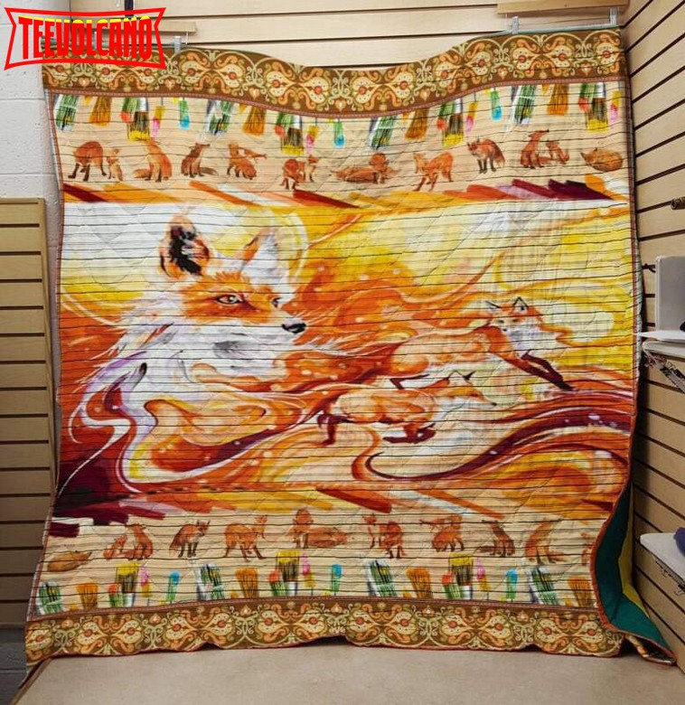 Color Fox 3D Customized Quilt Blanket