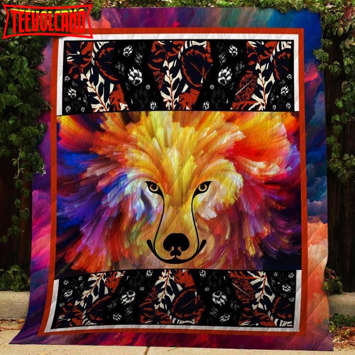 Color Wolf Art 3D Customized Quilt Blanket