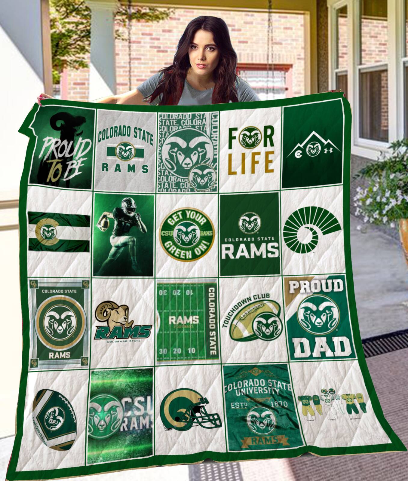 Colorado State Rams Football 3D Customized Quilt Blanket