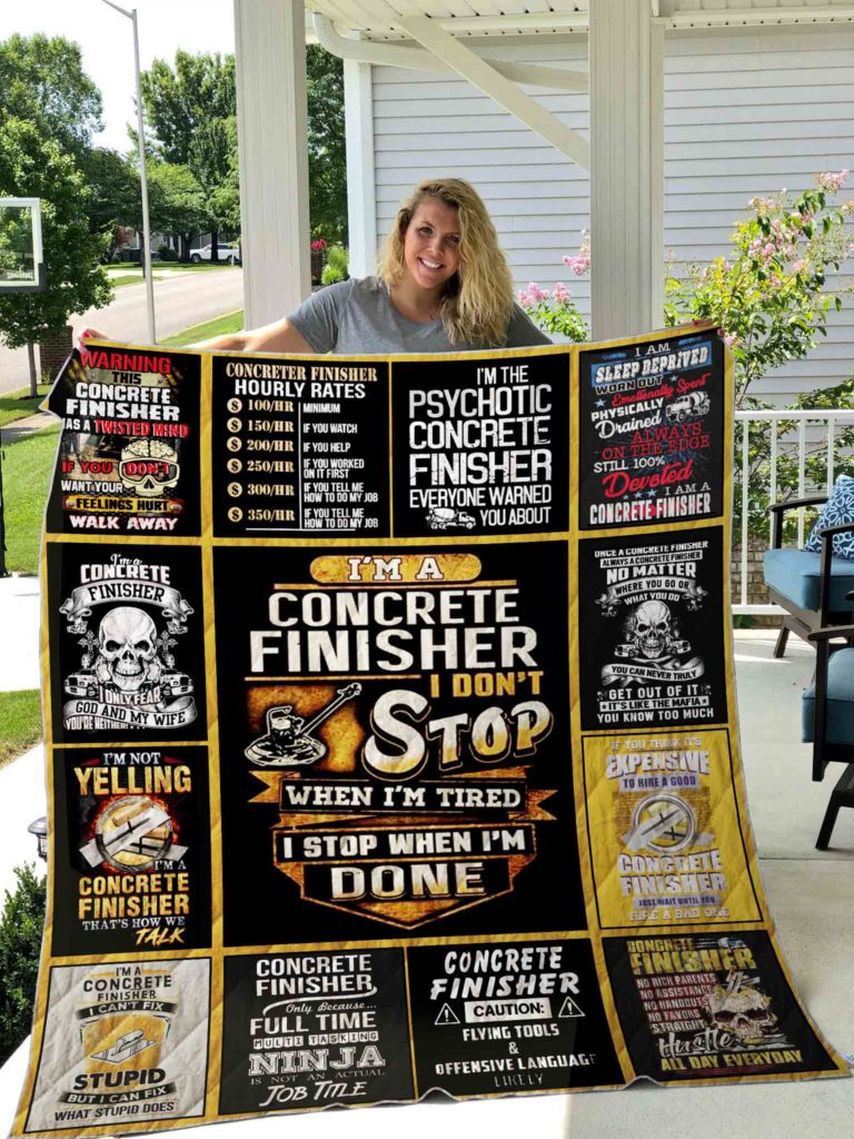 Concrete Finisher 3D Quilt Blanket