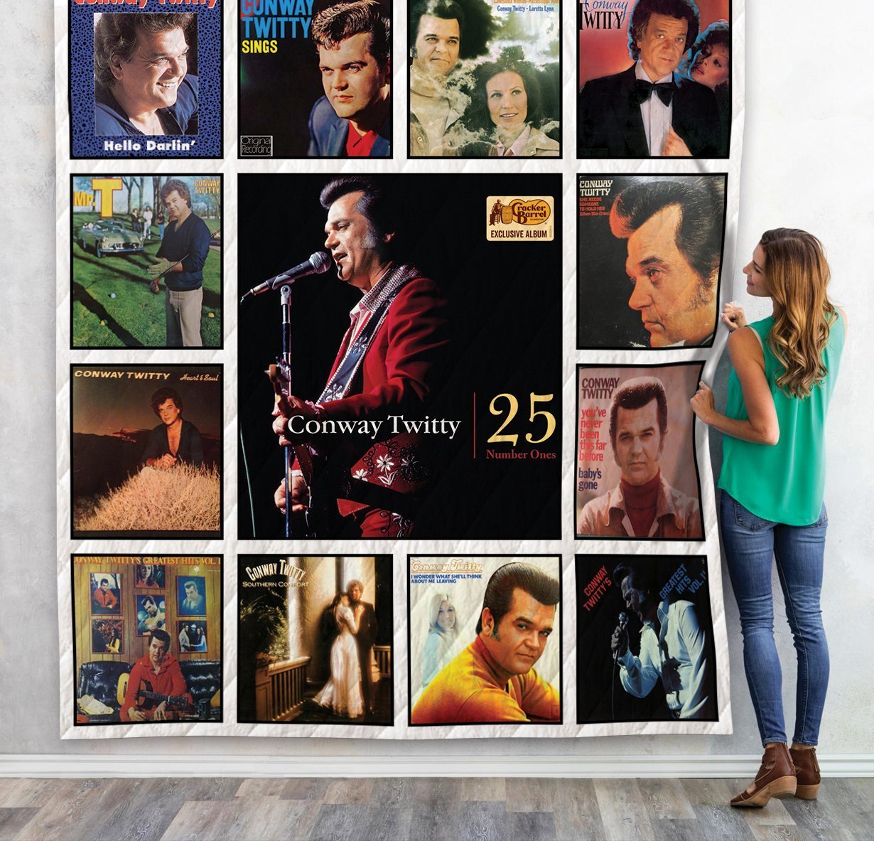 Conway Twitty Album Quilt Blanket