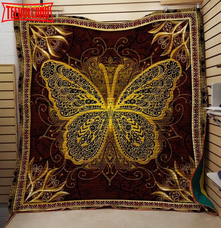 Copy Of Queen Butterfly Flower 3D Customized Quilt Blanket