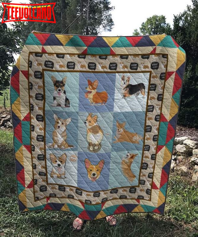 Corgi Cute 3D Customized Quilt Blanket