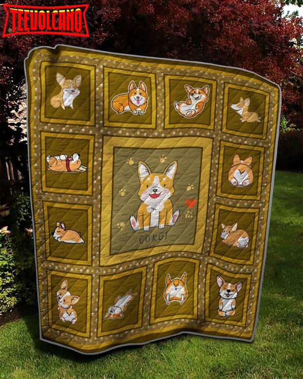 Corgi Cute Dog 3D Customized Quilt Blanket