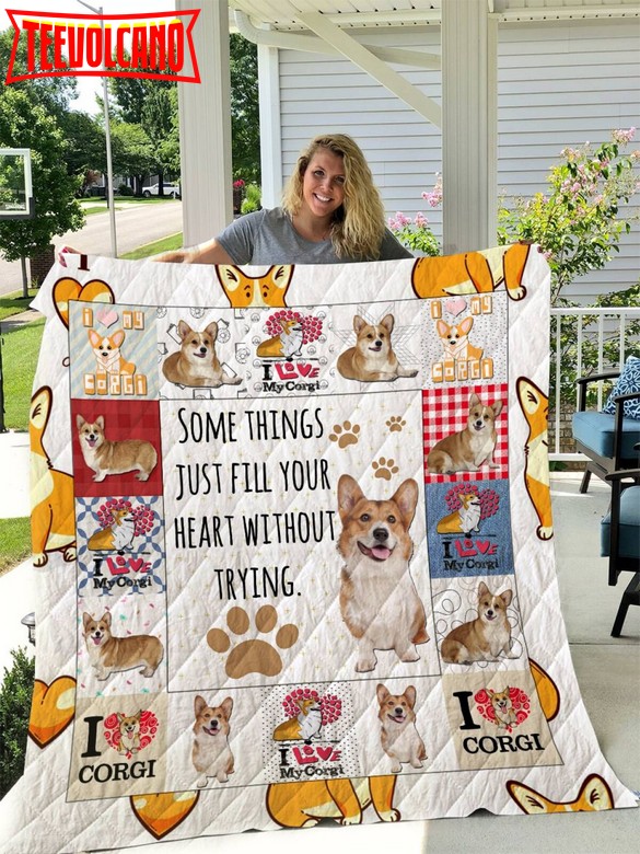 Corgifill Your Heart 3D Quilt Blanket