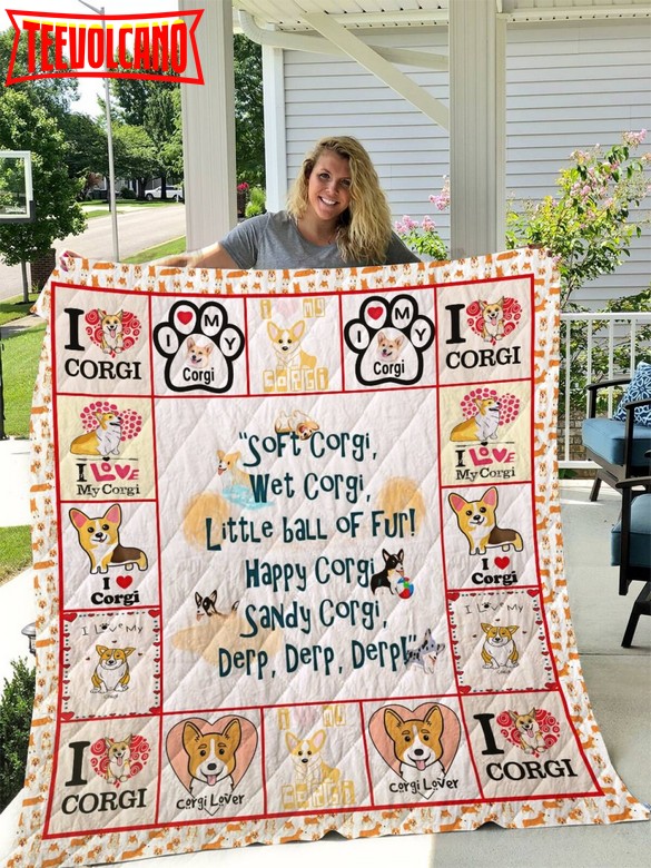 Corgilittle Ball Of Fur 3D Quilt Blanket