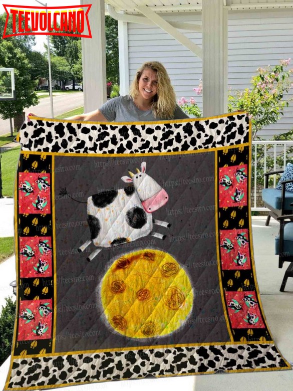 Cow Moon 3D Quilt Blanket